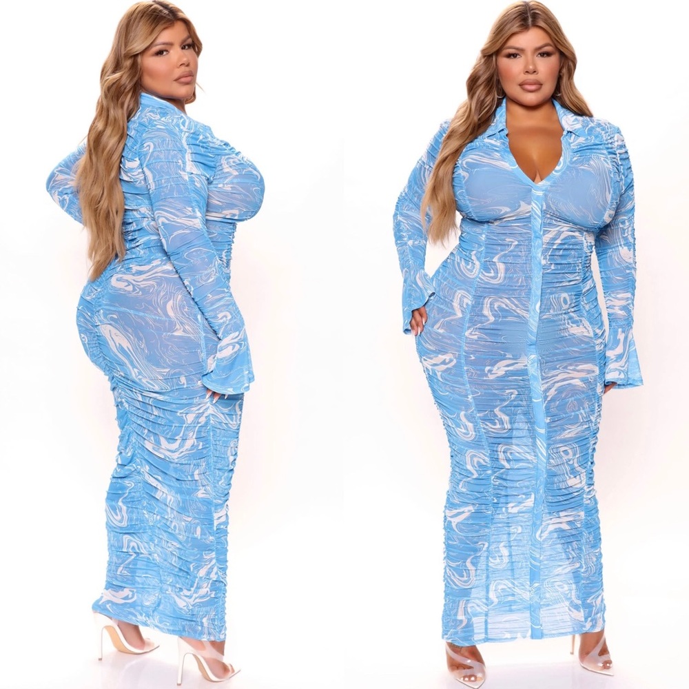 Fashion nova mesh maxi dress plus size 1x
